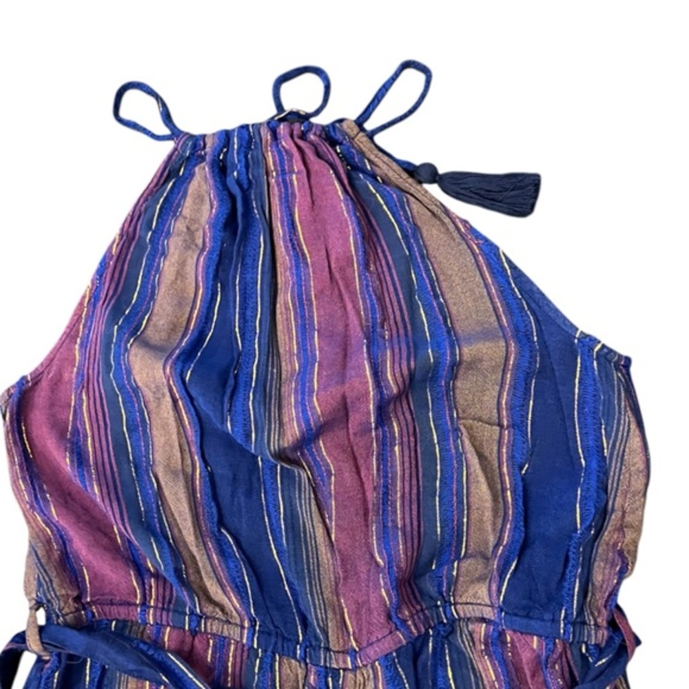 Cleobella Lois Metallic Stripe Wide Leg Jumpsuit Lined Size 6 Anthropologie CUTE - Picture 5 of 12